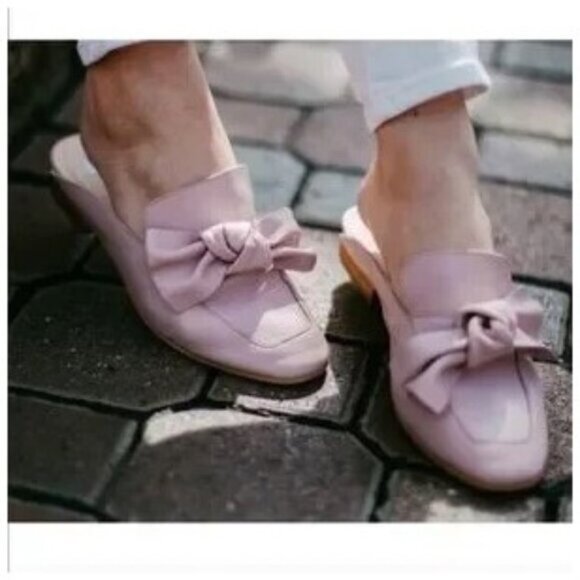 Nordstroms BP Mules Pale Pink "Maddy" Bow Mules Slip-on Mules 9.5M - Picture 11 of 11